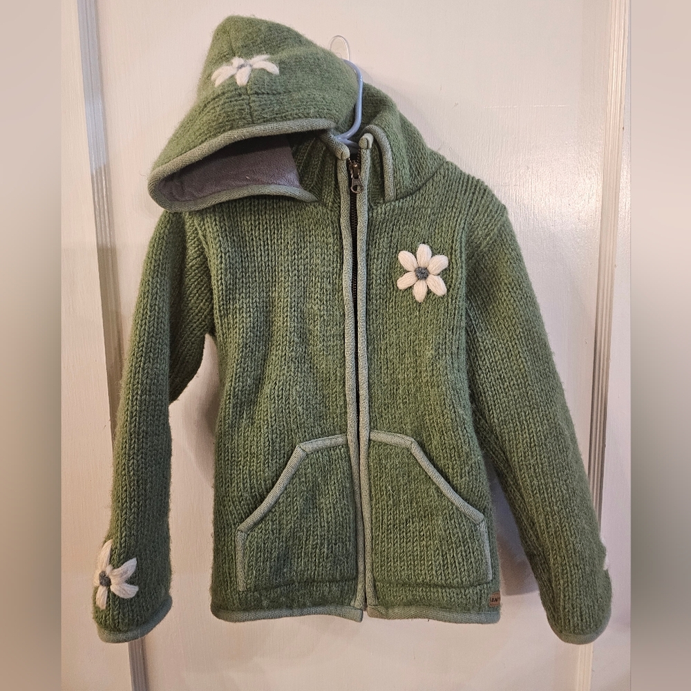 Laundromat Green Knit Wool Jacket